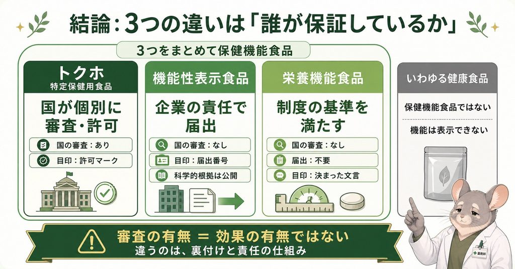 トクホ・機能性表示食品・栄養機能食品の違い