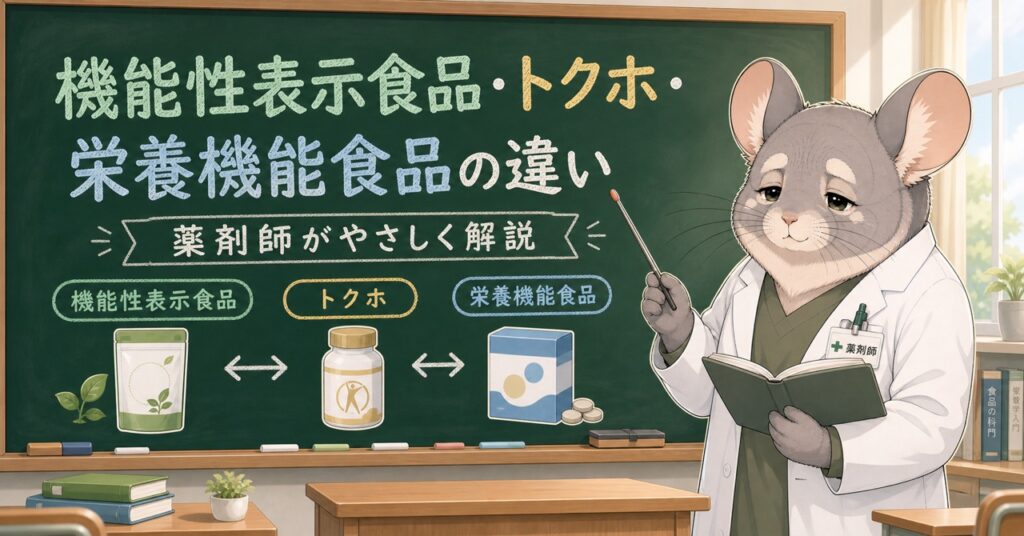 機能性表示食品・トクホ・栄養機能食品の違いを薬剤師が解説